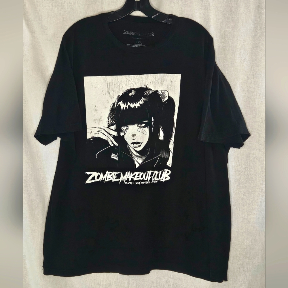 Zombie Makeout Club Black Tshirt With White Screenprint Sz 2XL - Picture 8 of 8